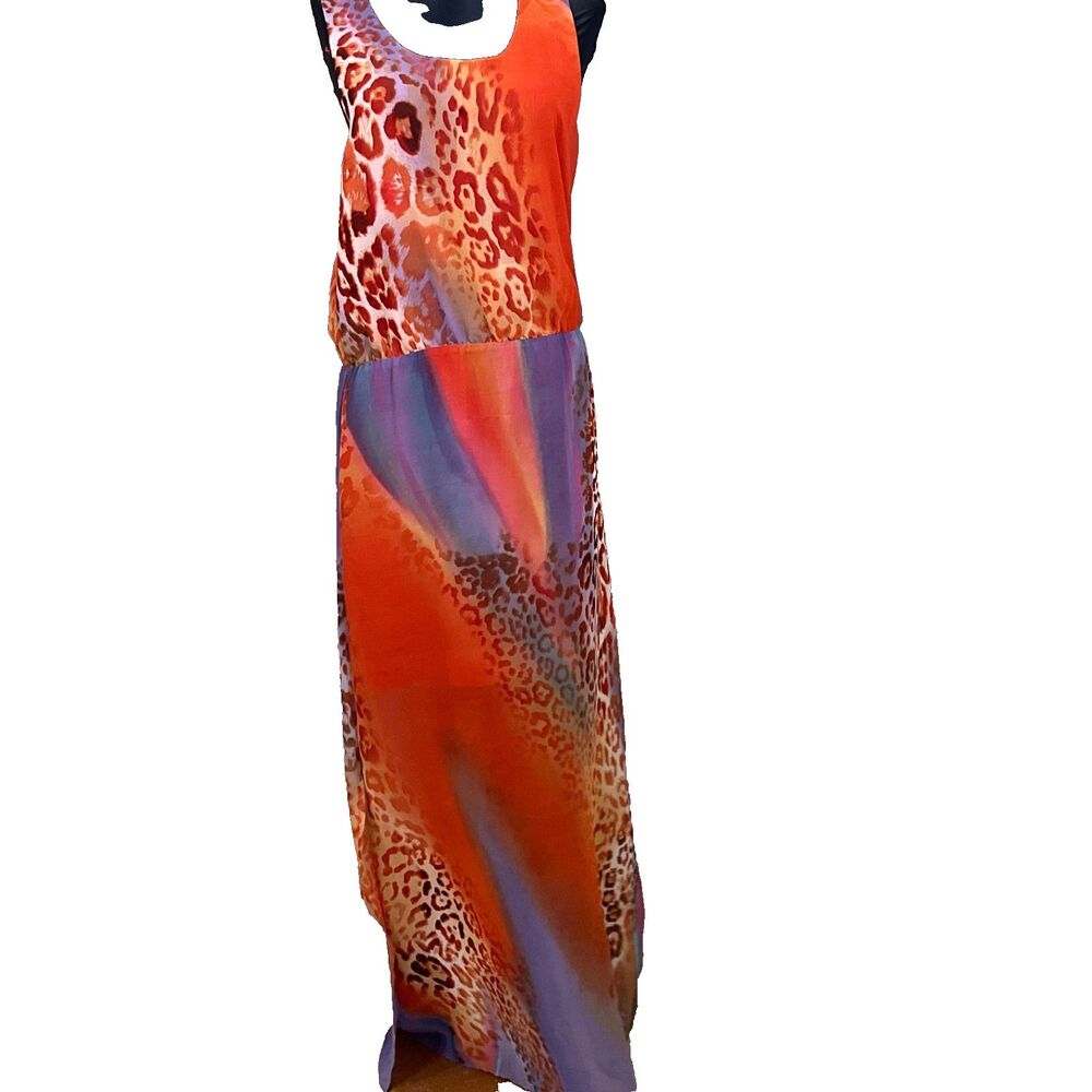W118 by Walter Baker maxi dress women’s M orange purple animal travel resort